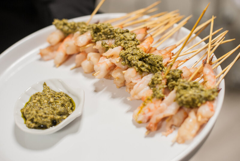 Skewered seafood appetizers