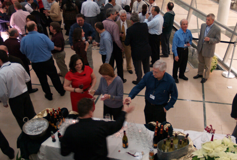 Bar tender serving guests at corporate event